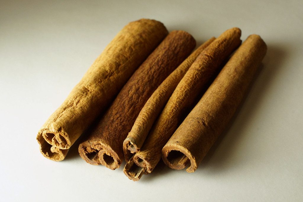 A cluster of rolled cinnamon sticks